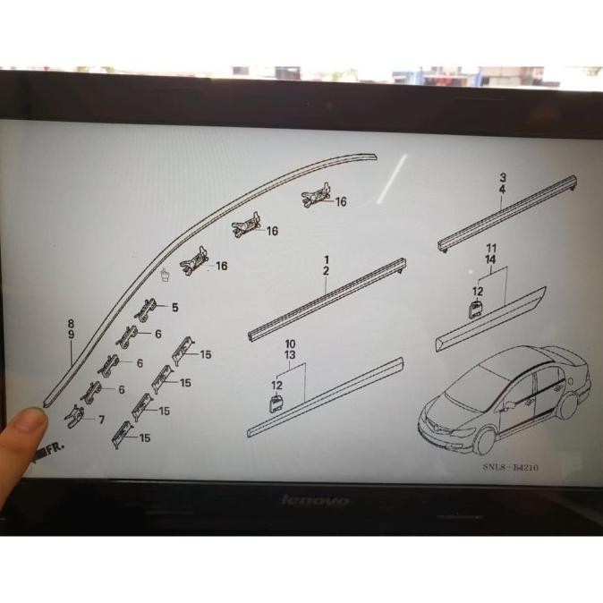 Karet List Roof Atap Bagian Atas Samping Kaca Depan Civic Fd Fd1 Fd2