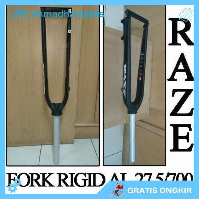 FORK RIGID ALLOY RAZE 26/27.5/700/29 MTB ROADBIKE OVERSIZE DISCBRAKE TERMURAH