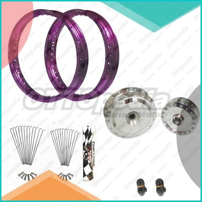 Paket Variasi Velg Pelek Rim - Ring Jari jari 14 Vario FI 110 cc Ungu