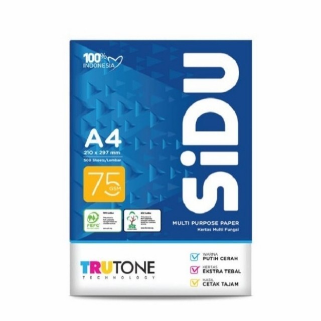 

Kertas HVS A4 Sidu 75 gram Harga 1 Rim - 1 rim