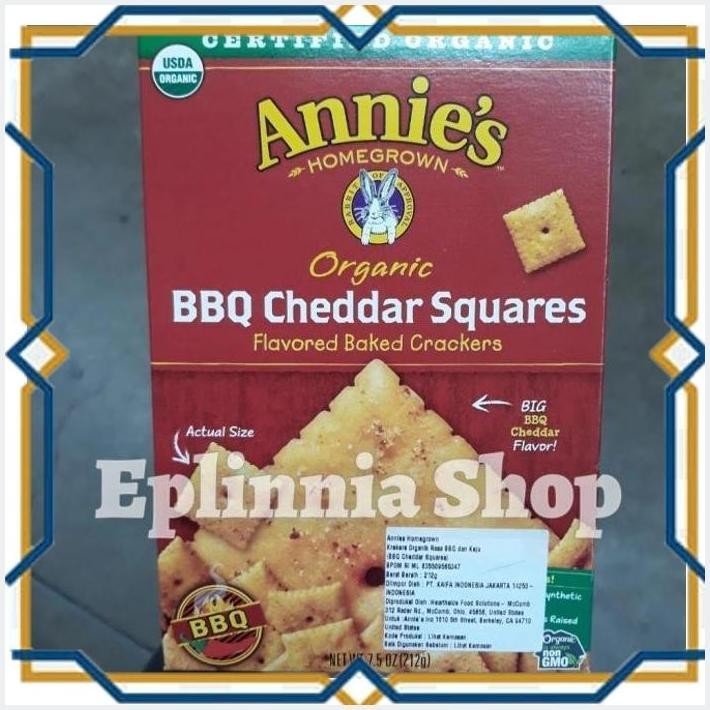 

[EPL] ANNIE'S HOMEGROWN ORGANIC BBQ CHEDDAR SQUARES 212 GR - KREKERS ORGANIK