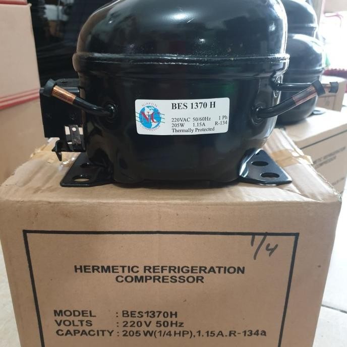 mesin / kompresor / compressor kulkas Nippon BES1370H 1/4HP