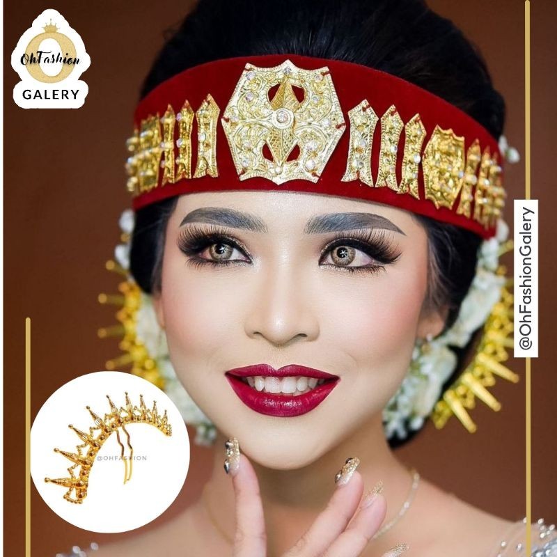OHFASHION Tusuk Sanggul Gondang Emas Replika Emas Tusuk Sanggul Konde Rambut Batak