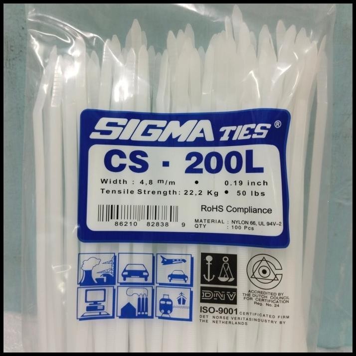 

HOT DEAL SIGMA TIES CS-200L KABEL TIES SIGMA 2004,8 PUTIH !!!!!!!