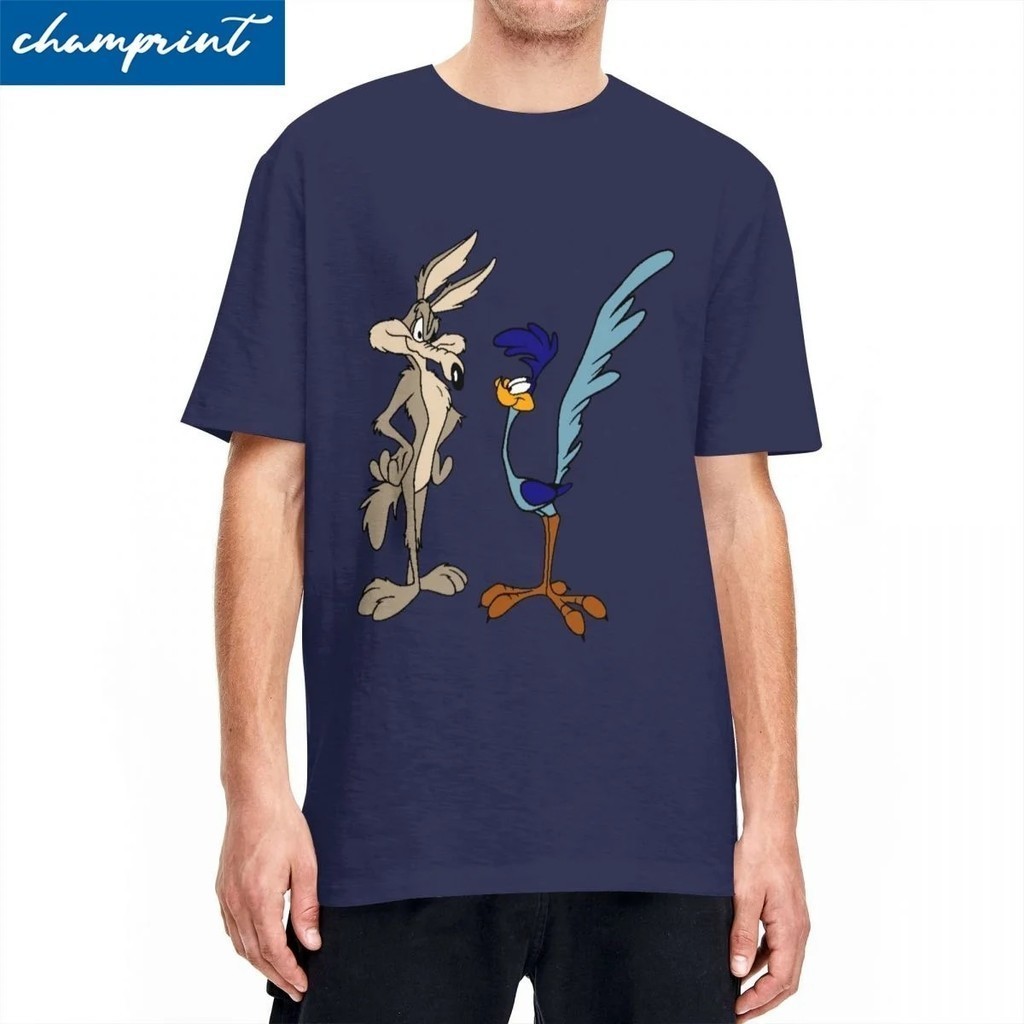 Do You Want To Race Roadrunner Coyote T-Shirt Unisex Cotton Tops Vintage O-neck Short Sleeve