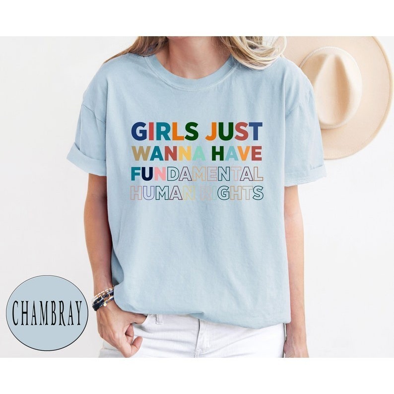Girls Ingin Kemeja Hak Asasi Manusia Fundamental Kaos Hak Wanita Pilihan Pro Pakaian Kesetaraan Atas