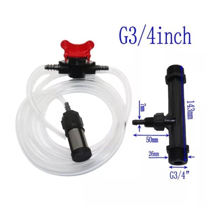 Selang Venturi 3/4 inch Pupuk Mixer Injection Filter Injector