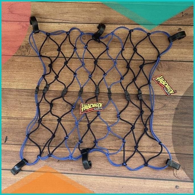 tali jaring pengikat ikat helm barang mantel motor bagasi MK HITAM 19F