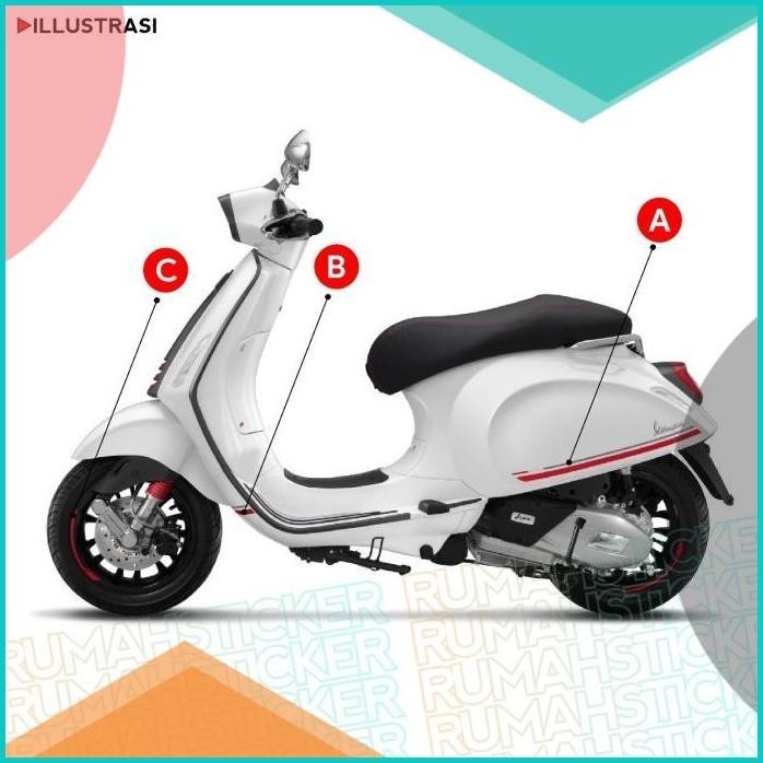 STICKER CUTTING LIST VESPA UNIVERSAL MODE STRIPING VESPA SPRINT CARBON