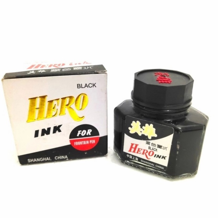 

Hero Ink Original - Tinta Fountain Pen/ Tinta Cina Hitam