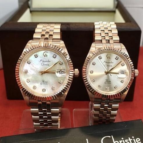 Jam Couple Original Alexandre Christie Ac 5013 Md/Ld Solid Stainlesss Falolaz