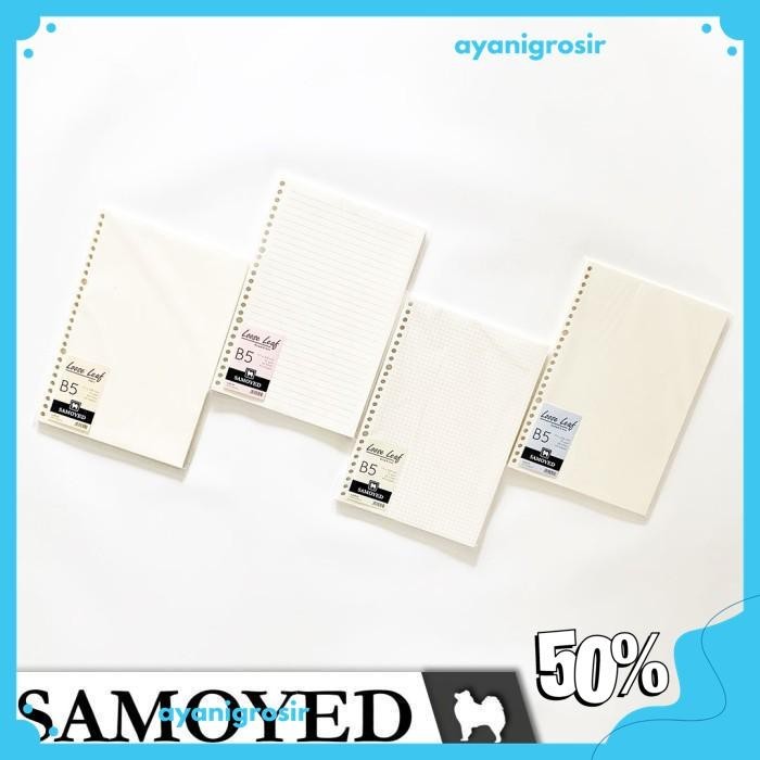 

LOOSE LEAF B5 , 26 HOLES ISI 60 LEMBAR SAMOYED POLOS GARIS KOTAK TITIK BEST PRODUCT