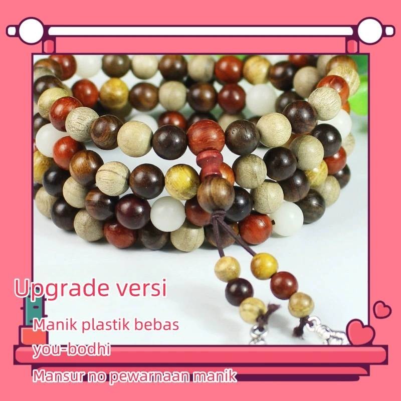 Gelang Manik-manik Kayu Populer Gelang Manik-manik Kayu Cendana Warna-warni Kerajinan Manik-manik Ka