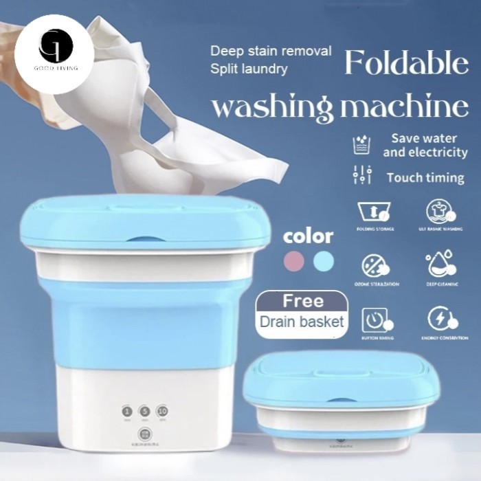 Goliving Mesin Cuci Ni Portable 2 Tabung 8L Mesin Cuci Lipat