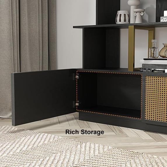 Bookcase Tingkat Kayu Jati-Rak Buku Tingkat- Bookcase Dengan Cabinet Nivashafit