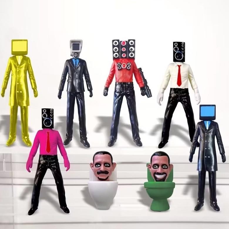 (mainan) 12 pcs Skibidi Toilet Action Figure Speakerman TV Man Monitor Man Model Boneka Mainan Untuk