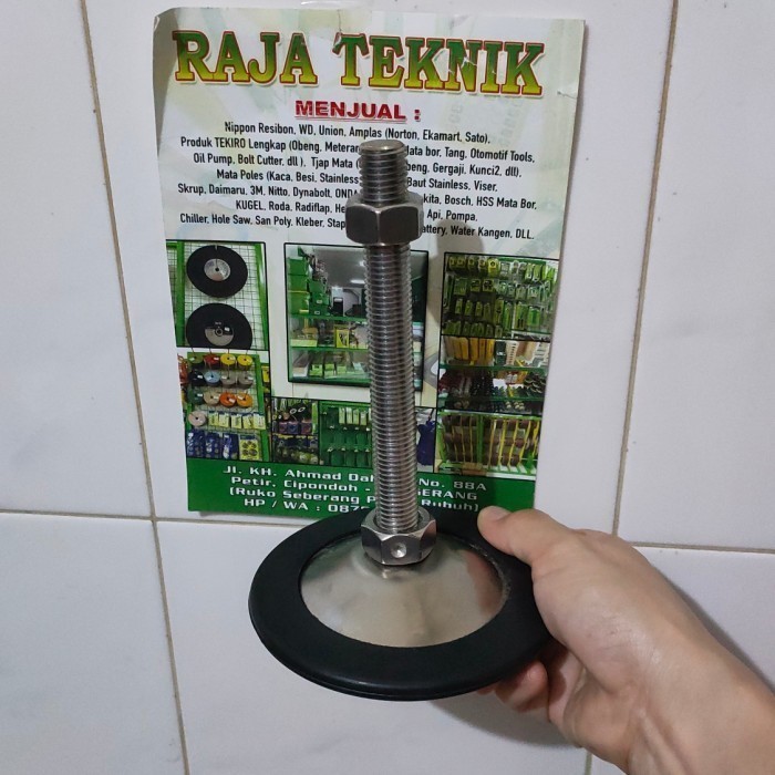 KAKI MEJA M16 X 100 STAINLESS+ KARET/ADJUSTER M16 STAINLESS M16 +KARET