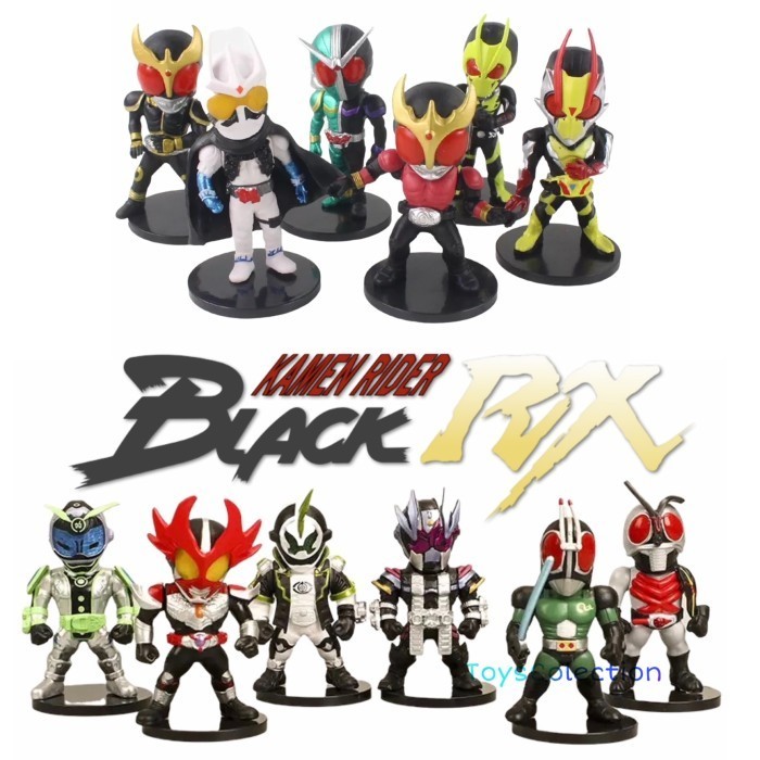 Action Figure Masked Kamen Rider Rx Set Isi 6 Pcs Topper Mainan Hiasan