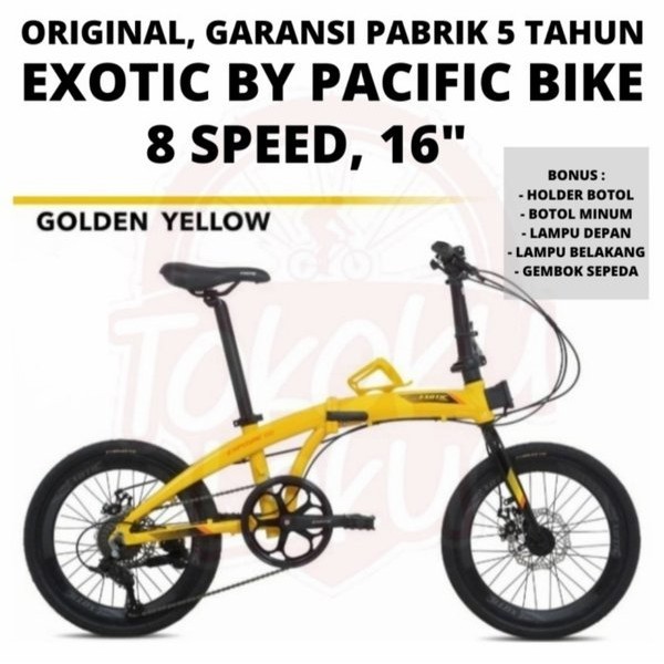 SEPEDA LIPAT EXOTIC EXPLORE 16 INCH BY PACIFIC BIKE BUKAN NORIS 20 INCH SELI GREY FOLDING UNITED 2.1