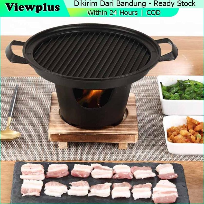 Th-23 Alat Panggang Bbq Japanese Grill Stove Pot Bbq Grill Pan Barbeque Anti Lengket Grill Pan Set T