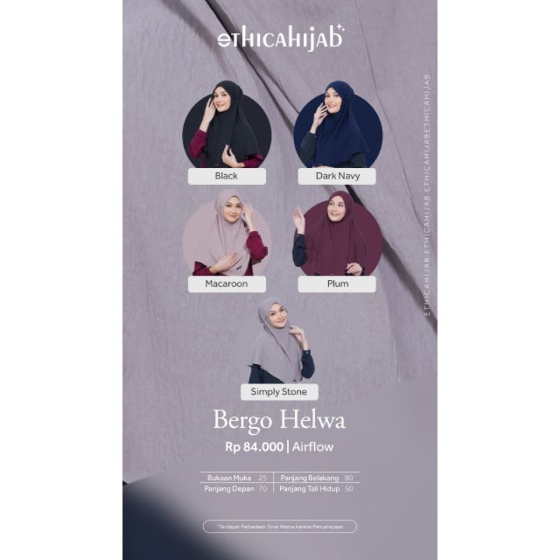 Bergo Helwa//Ethica//Ethica Hijab//Hijab Instan
