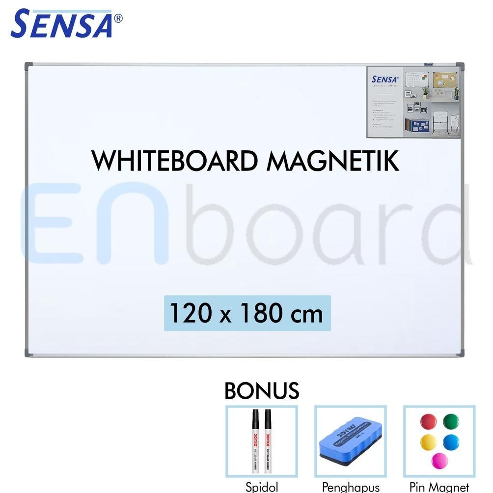 

Banyak Diskon!!! Papan Tulis Whiteboard / White Board Gantung Magnet Single Face Sensa 120 X 180 Cm