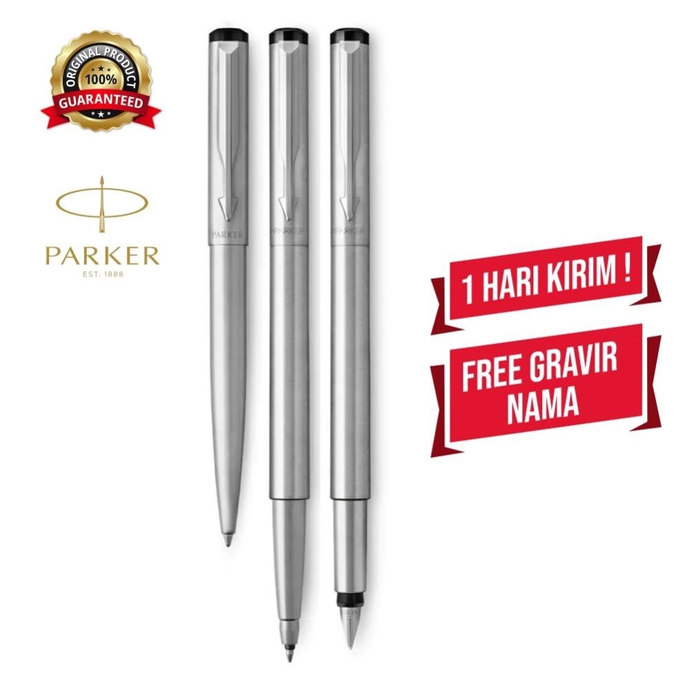 

Sedang Promooo !!! Pulpen Parker Stainless Steel Vector Ballpoint Pen / Rollerball Pen / Fountain Pen