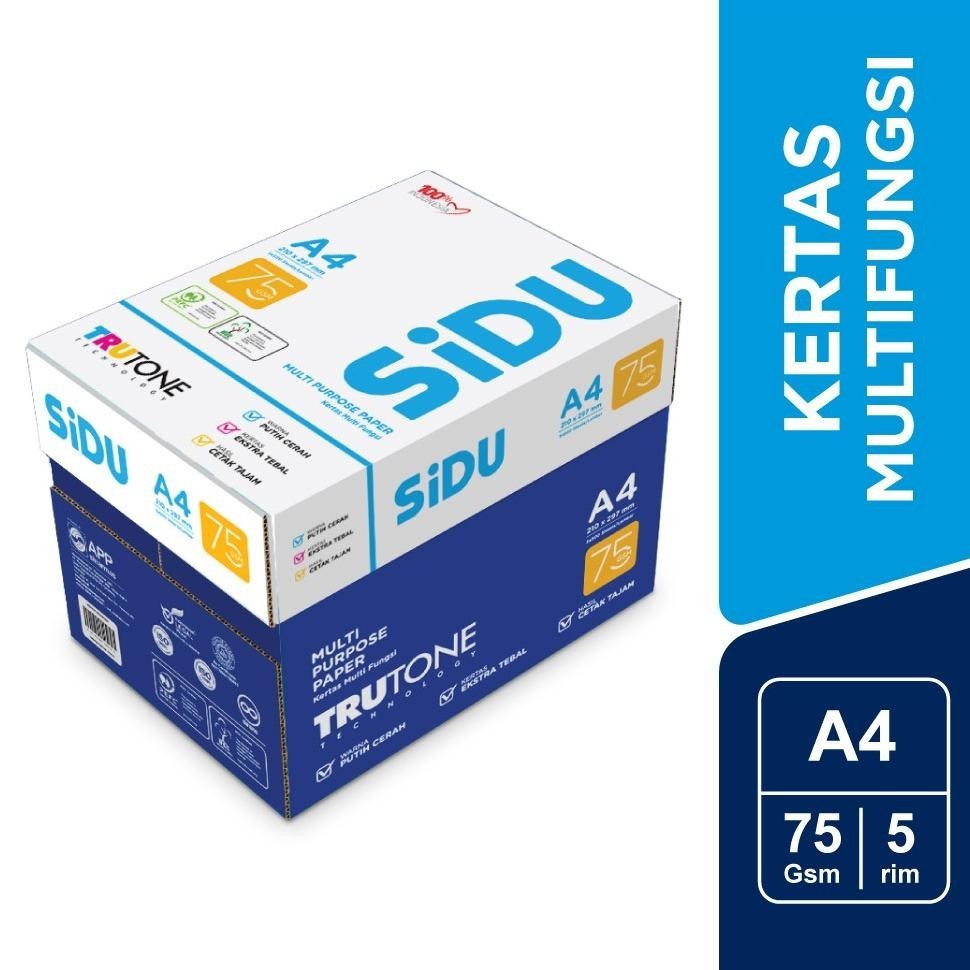 

Banyak Promooo !!! Sidu Kertas Fotocopy 75 Gsm A4 - 1 Boks = 5 Rim