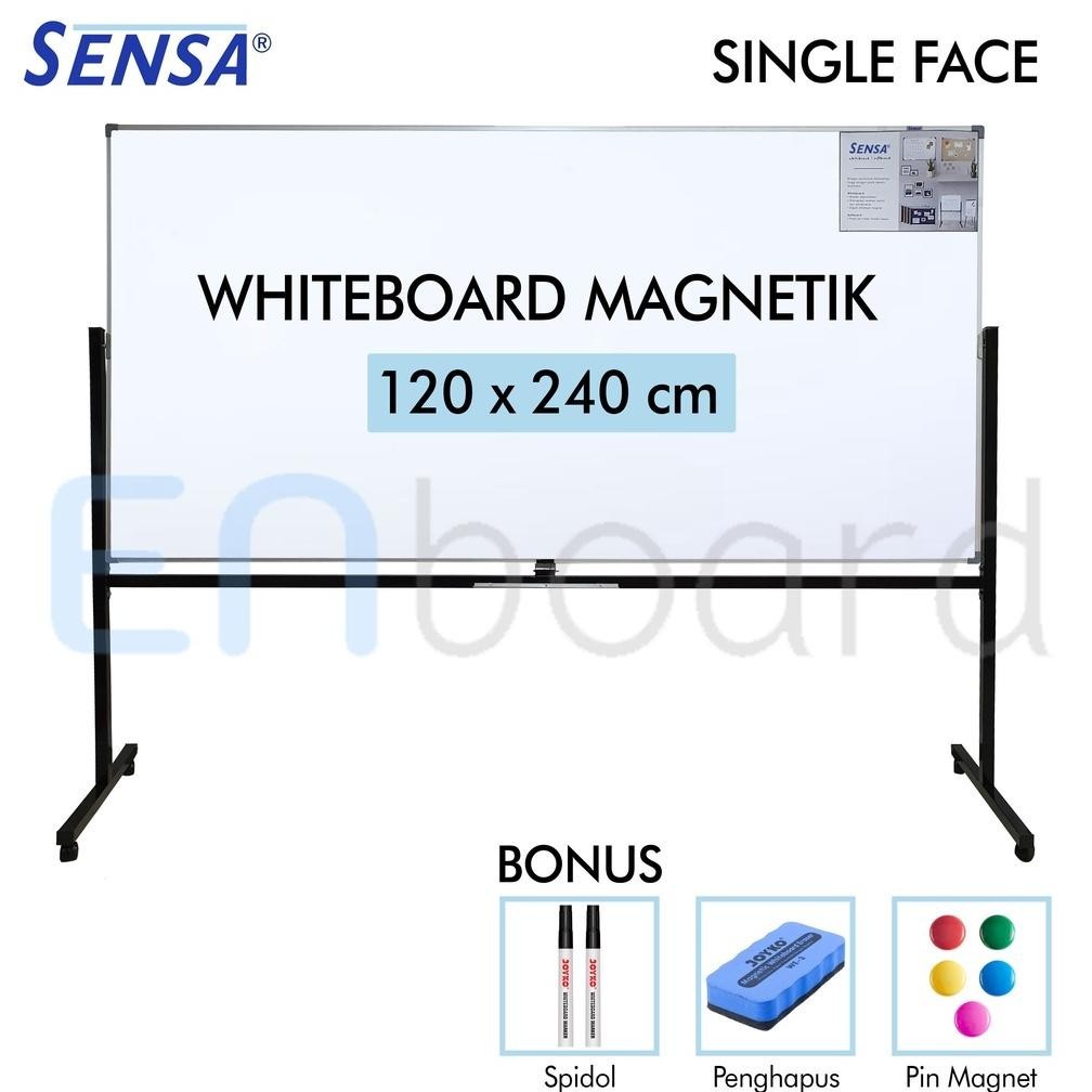 

Lagi Promooo !!! Papan Tulis Whiteboard / White Board Standing Magnet Single Face Sensa 120 X 240 Cm