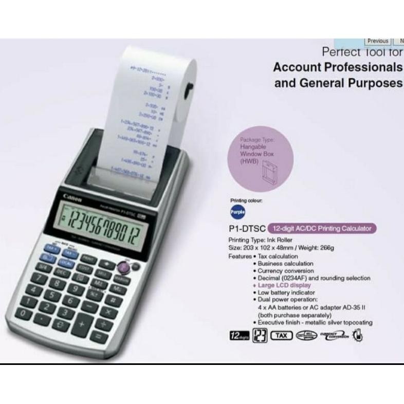 

Banyak Diskon!!! Canon Printing Calculator P1-Dtsc - Kalkulator Kasir Printer Struk P1 Canon P1-Dtc Printing Calculator Orinal / Kalkulator Kasir Printer Struk P1