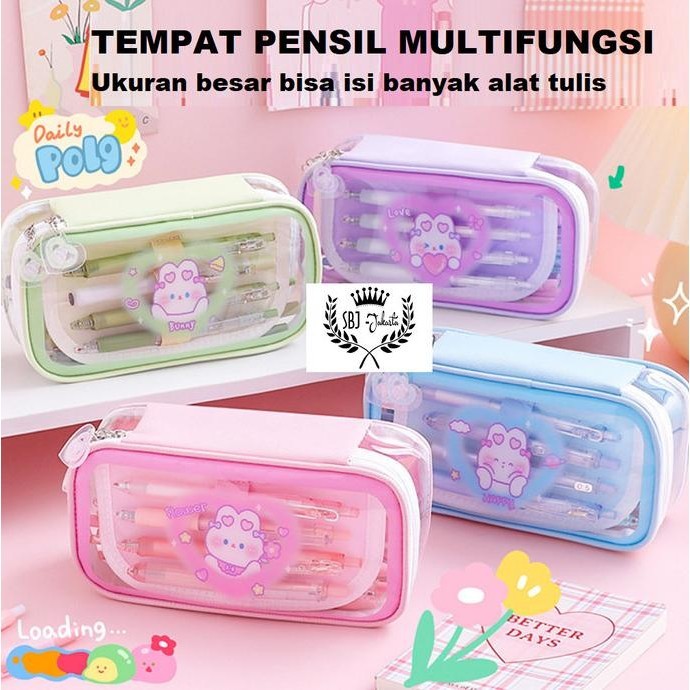 

Tempat pensil anak perempuan cewek waterproof Happy Rabbit