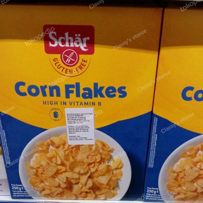 

Corn Flakes Schar Gluten Free 250 Gr/Sereal Sarapan Jagung