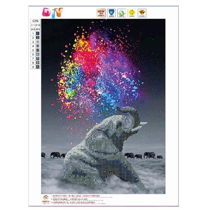 Delta Lukisan Diamond 5D Gambar Gajah Untuk Dekorasi Rumah