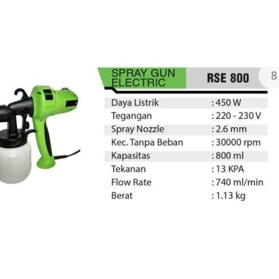 Ryu Spray Gun Elektrik Rse 800 - Mesin Cat Semprot Ryu Rse800