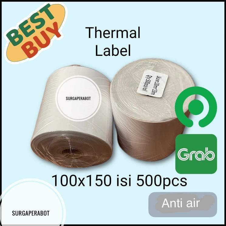 

LABEL THERMAL 100 X 150 ISI 500 PCS KERTAS STICKER BARCODE A6 TERMAL STIKER 100X150MM AWB COD