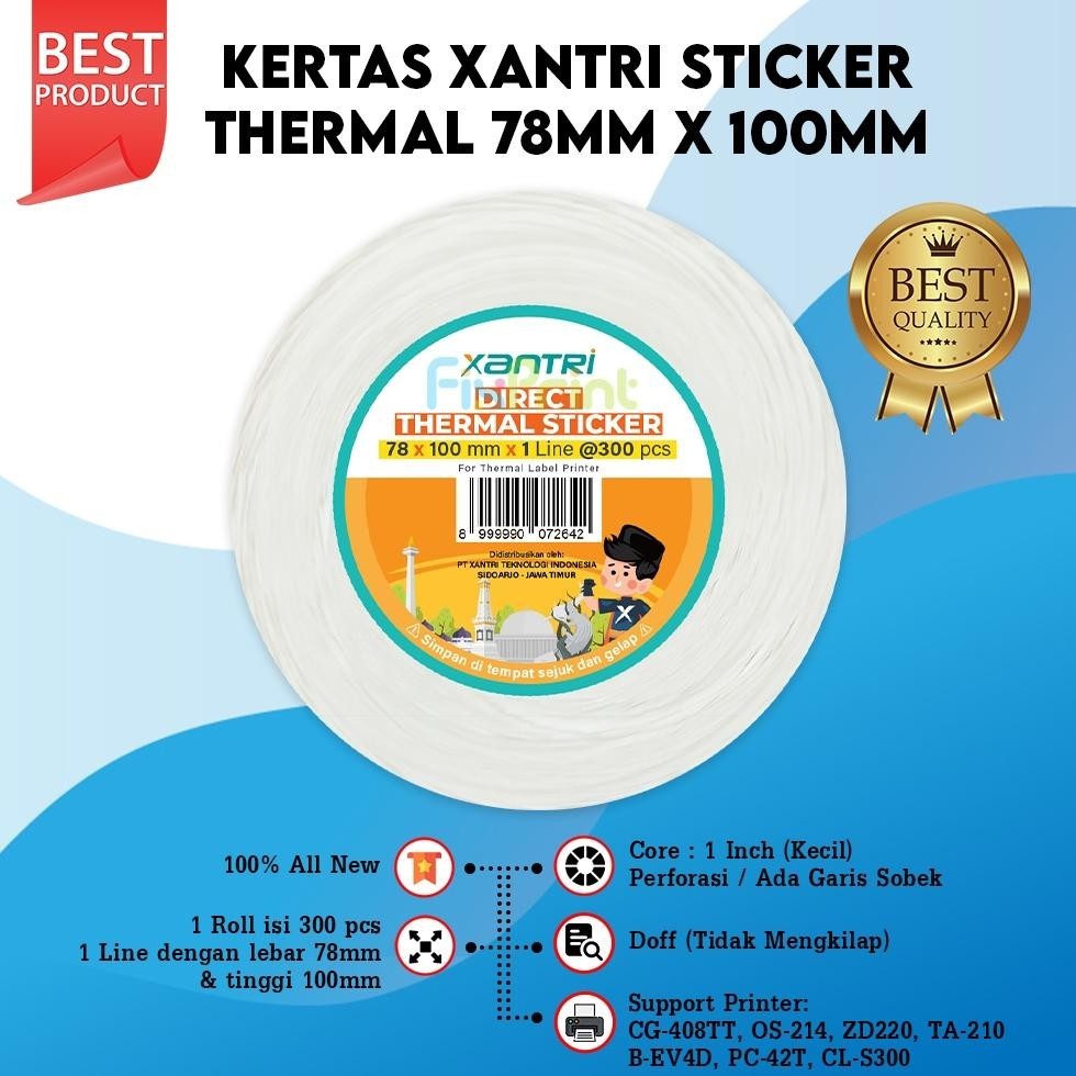 

KERTAS PRINT RESI PENGIRIMAN LABEL PRINTER THERMAL BARCODE 100X100 100X150 78X100 ROLL 500PCS 300PCS COD
