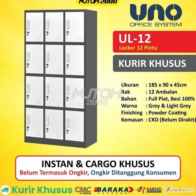 

Uno Lemari Loker Locker Besi 12 Plat 0.7Mm Uno Ul-12 Stok Terbatas