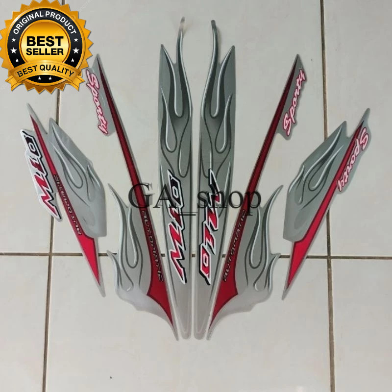Striping Striker Motor Yamaha Mio Lama Mio Sporty 2006-2007 Silver Api