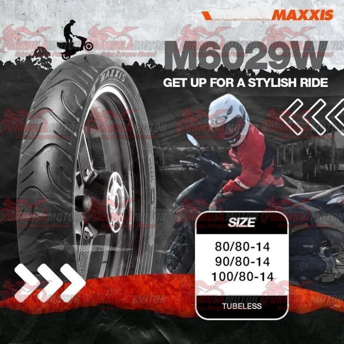 Ban Maxxis M6029/M6029W Tubeless - Ban Motor Matic/Scooter Ring 14