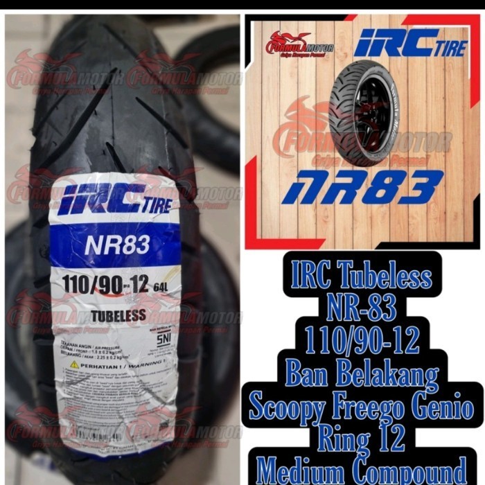 110/90-12 Ban Tubeless Irc Ban Belakang Motor Scoopy Genio Ring 12