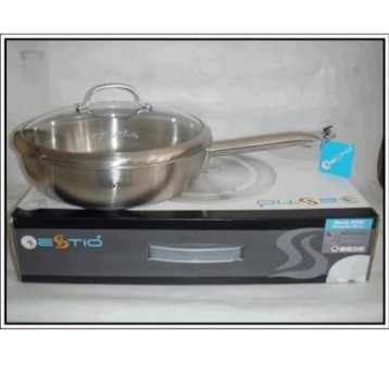 frypan 24cm+ glass lid zebra estio pro /wajan penggorengan stainless