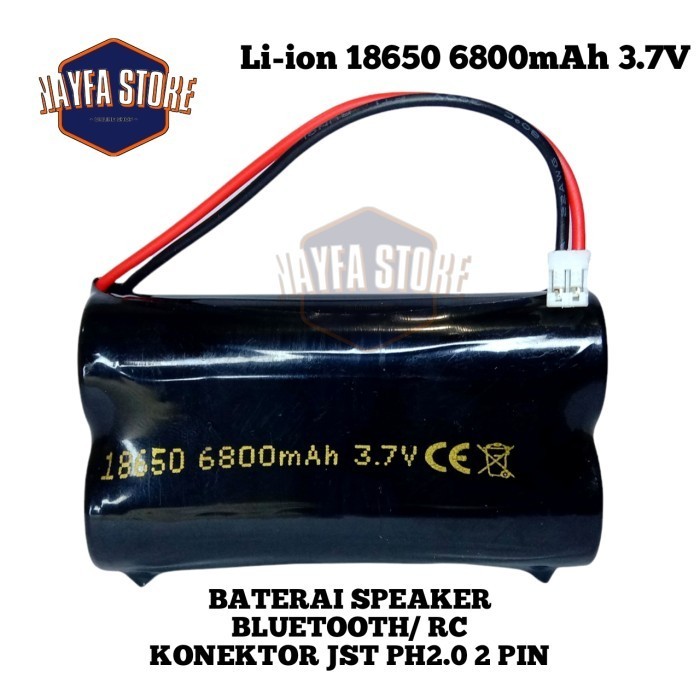 BATRAI RC/BATERAI SPEAKER AKTIF 2X18650 6800MAH 3.7V SOKET JST PH2.0