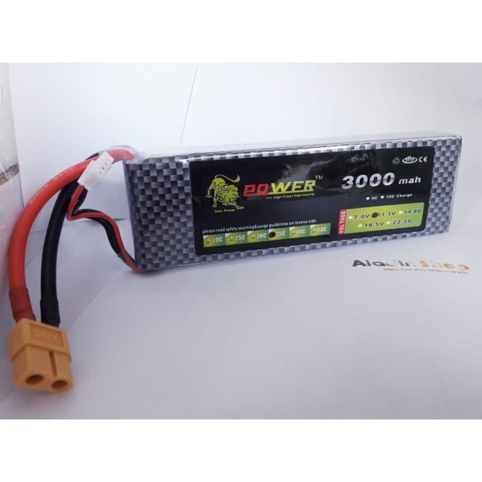 BATERAI LIPO 11.1V 3S 3000MAH 30C BATTERY RC DRONE QUADCOPTER BOAT CAR