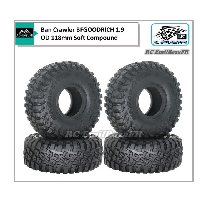 4PCS BAN SOFT MARKING BFGOODRICH 1.9IN 118MM RC REDCAT SCX10 TRX4 TRX6