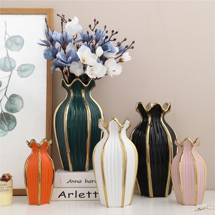 Vas Bunga Keramik Ornamen Modern Mewah Vas Keramik Kreatif
