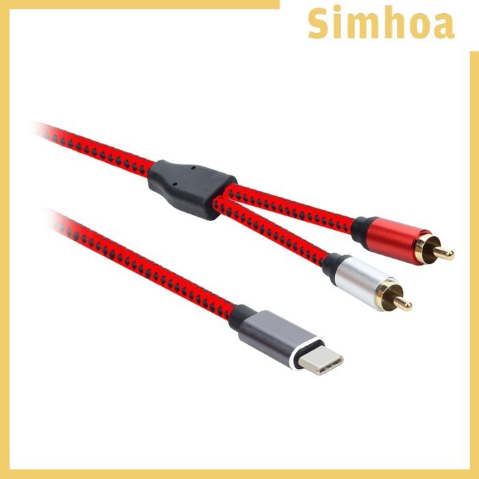 Simhoa Kabel Adapter Audio Stereo Usb Tipe C Ke Dual Rca 2Rca Male