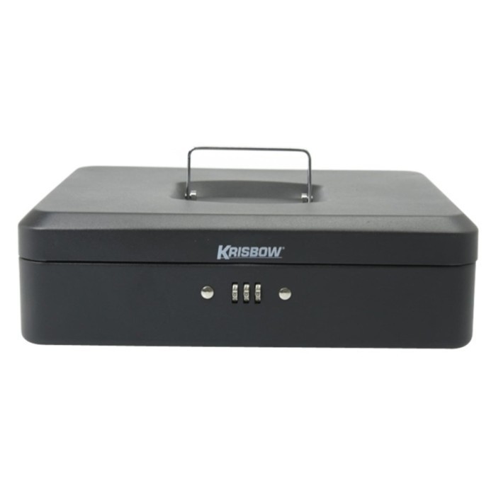 Ready Krisbow Cash Box Dengan Nomor Kombinasi 30 Cm Brankas Kecil - Hitam