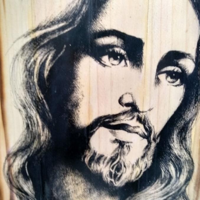 Lukisan Kayu Yesus kristus Hiasan Panjangan Dinding Rohani Kristen