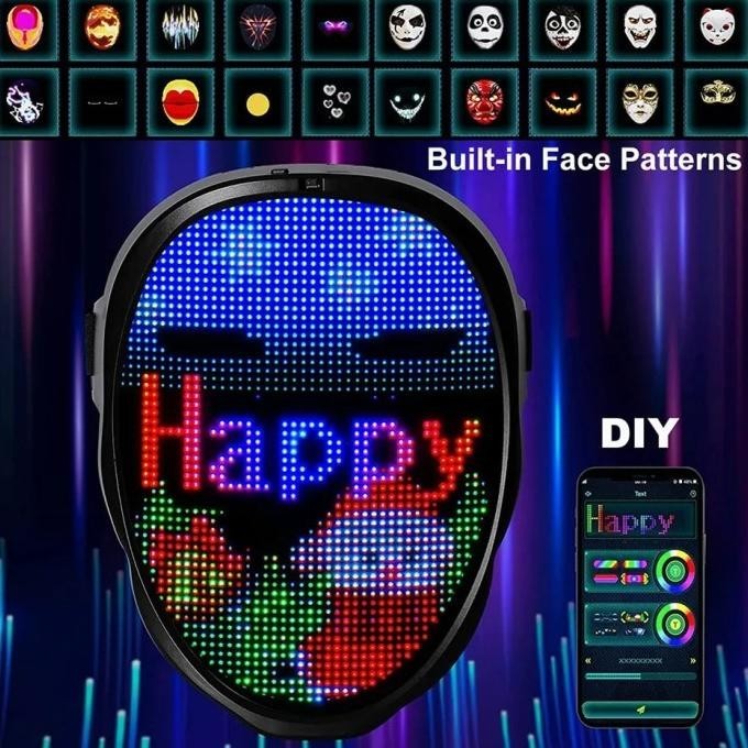 BDC Topeng Led Boywithuke / Led Face Changing Mask Bluetooth TERLARIS