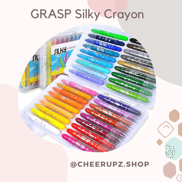 

Grasp Washable Silky Gel Crayon 12243648 Warna Crayon Warna Anak -Anza Wahda